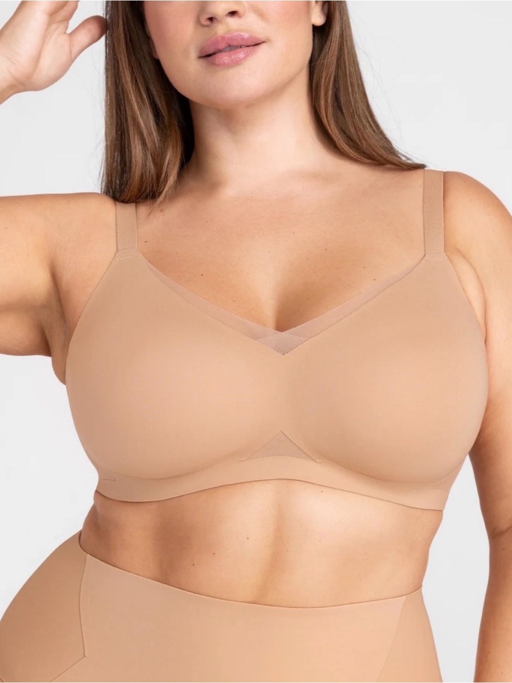 Honeylove Crossover Nude Toned Seamless Wireless Bra